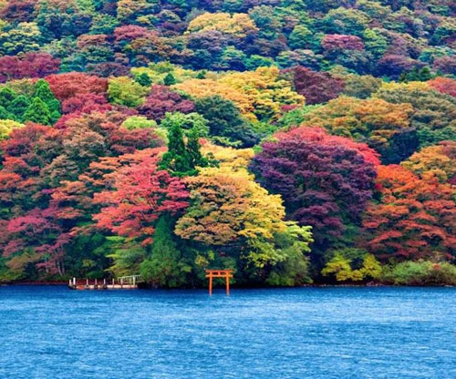 Hồ Ashi tại Hakone, Nhật Bản.